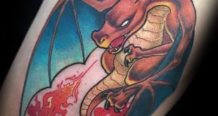 60 Charizard Tattoo Designs für Männer - Pokemon Ink Ideas  