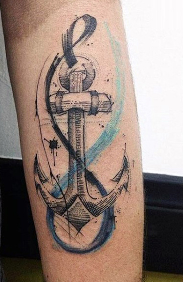 50 Anker Tattoos für Männer - ein Meer von männlichen Ideen  