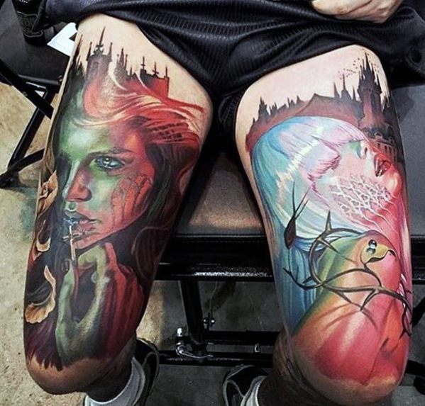 50 3D Leg Tattoo Designs für Männer - Manly Ink Ideen  