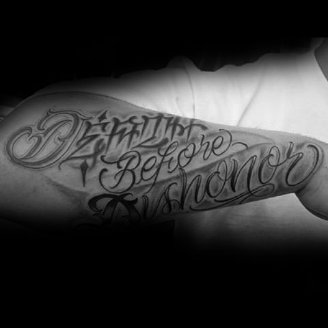 40 Death Before Dishonor Tattoo Designs für Männer - Manly Ink Ideen  