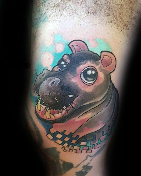 60 Hippo Tattoo Designs für Männer - Animal Ink Ideen  