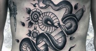 70 traditionelle Schlange Tattoo Designs für Männer - Slick Ink Ideen  