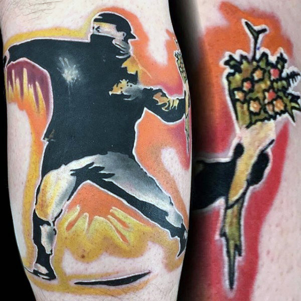 70 Banksy Tattoos für Männer - Street Art Ink Design-Ideen  