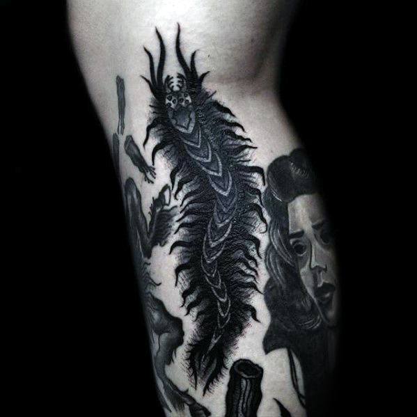 50 Tausendfüßler Tattoo Designs für Männer - Insekt Tinte Ideen  