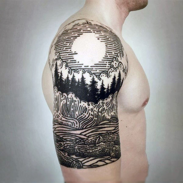 100 Natur Tattoos für Männer - Deep Great Outdoor Designs  