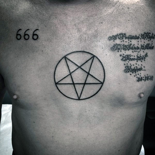 50 Pentagramm Tattoo-Designs für Männer - fünf Spitzen Star Ideen  