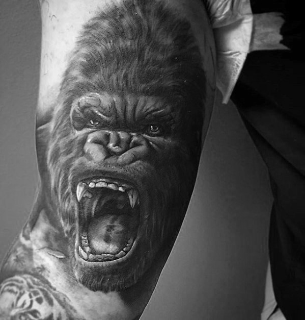50 King Kong Tattoo Designs für Männer - Furious Gorilla Ink Ideen  