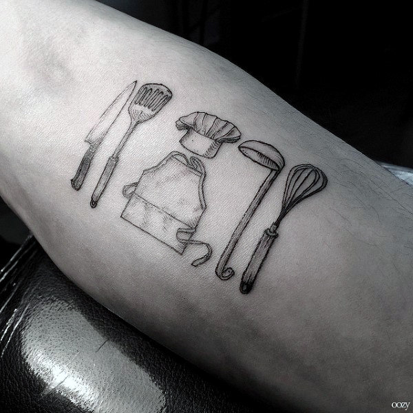 60 Kochmesser Tattoo Designs für Männer - Cook Ink Ideen  