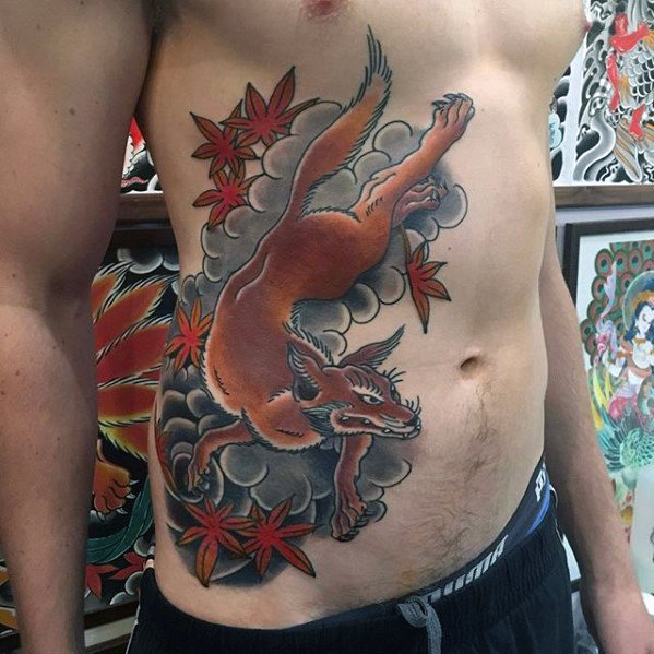 80 Kitsune Tattoo Designs für Männer - japanische Fox Ink Ideen  