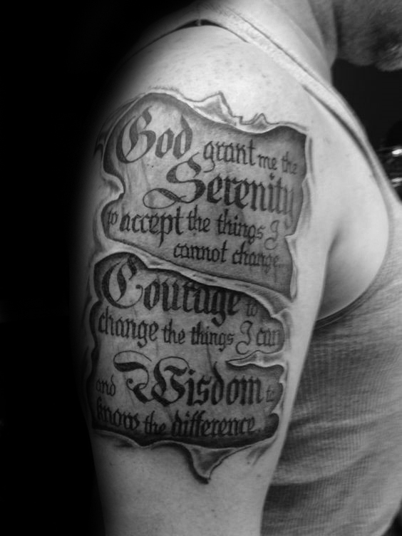 50 Serenity Prayer Tattoo Designs für Männer - Emporhebende Ideen  