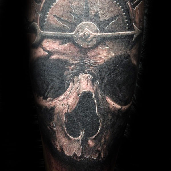 50 3D Skull Tattoo Designs für Männer - Cool Cranium Ink Ideen  