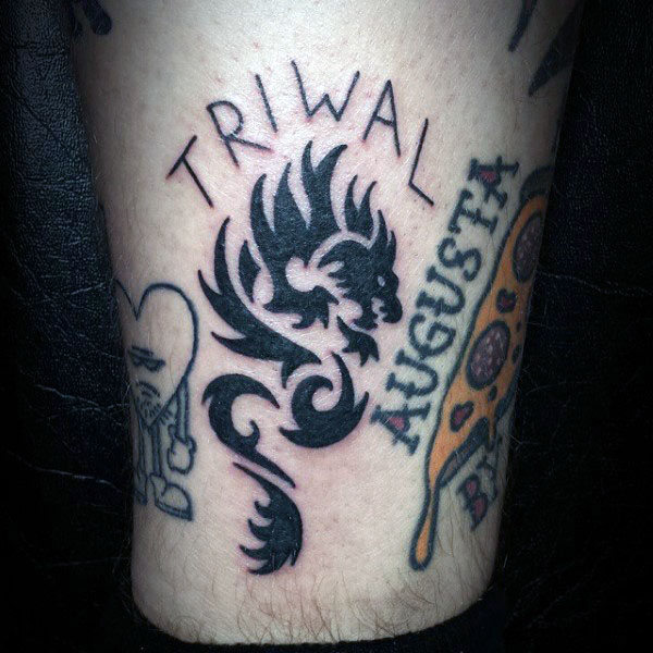 60 Tribal Dragon Tattoo Designs für Männer - antike mythologische Ideen  