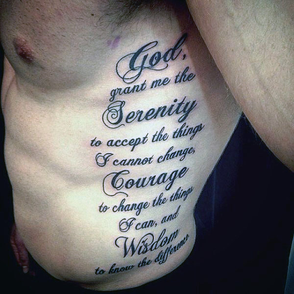 50 Serenity Prayer Tattoo Designs für Männer - Emporhebende Ideen  