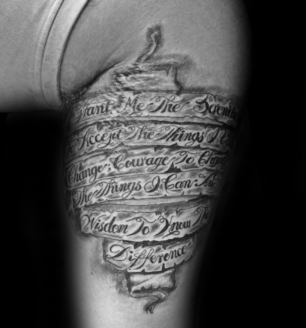 50 Serenity Prayer Tattoo Designs für Männer - Emporhebende Ideen  