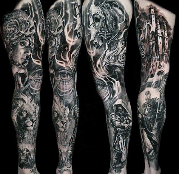 100 schwarze und graue Tattoos für Männer - Erhabenheit der Farbverläufe  