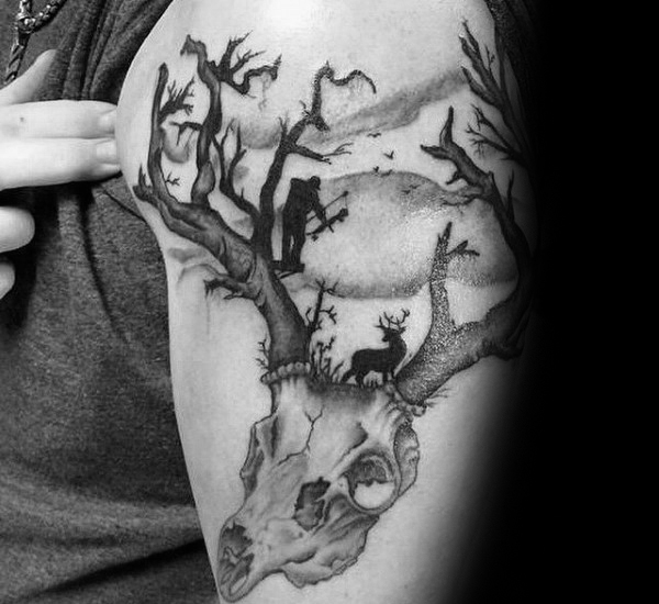 Top 60 Beste Bowhunting Tattoos für Männer - Bogenschießen Design-Ideen  