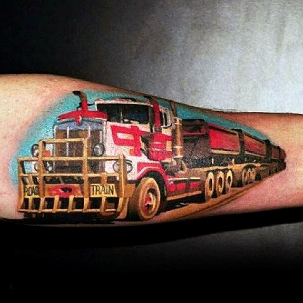 60 Truck Tattoos für Männer - Vintage und Big Rig Ink Design-Ideen  