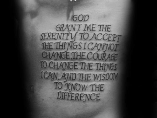 50 Serenity Prayer Tattoo Designs für Männer - Emporhebende Ideen  