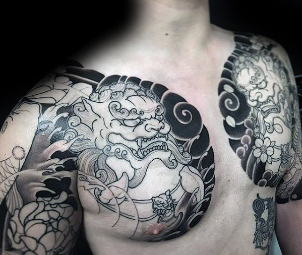50 japanische Brust Tattoos für Männer - maskuline Design-Ideen  