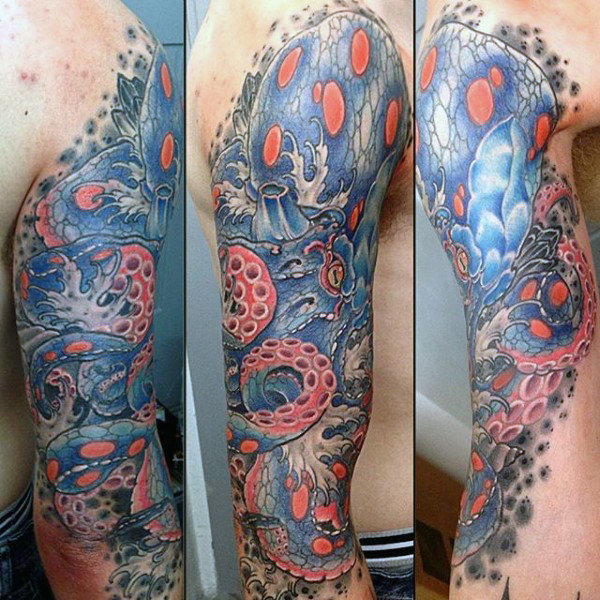 60 Octopus Tattoo-Designs für Männer - Sea Monsters mit Tentakeln  
