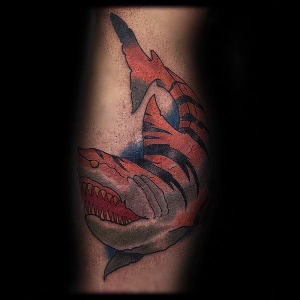 50 Tiger Shark Tattoo Designs für Männer - Sea Tiger Ink Ideen  