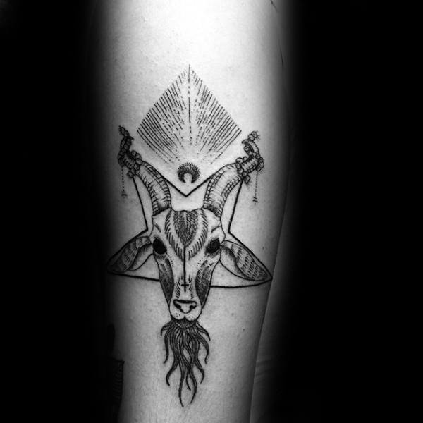 50 Baphomet Tattoo Designs für Männer - dunkle Tinte Ideen  