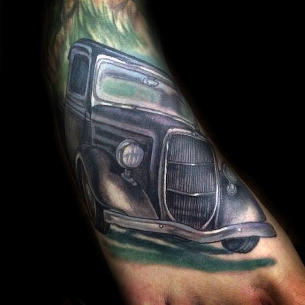 60 Truck Tattoos für Männer - Vintage und Big Rig Ink Design-Ideen  