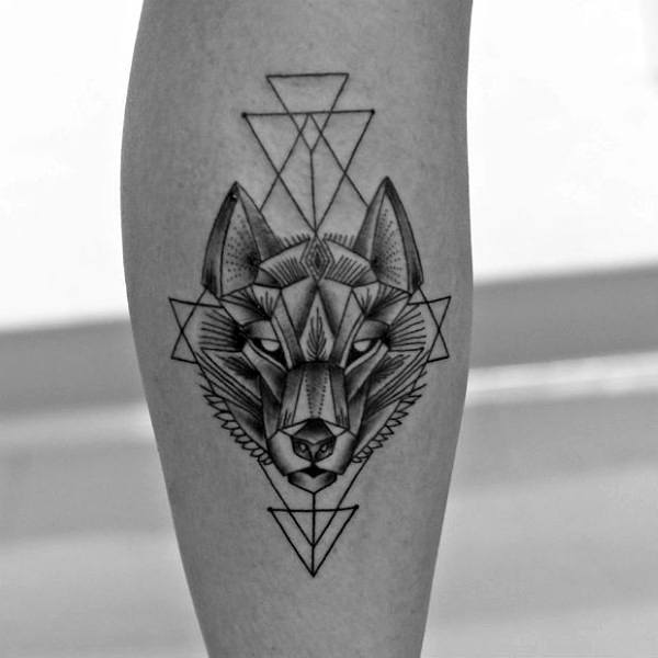90 geometrische Wolf Tattoo Designs für Männer - Manly Ink Ideen  
