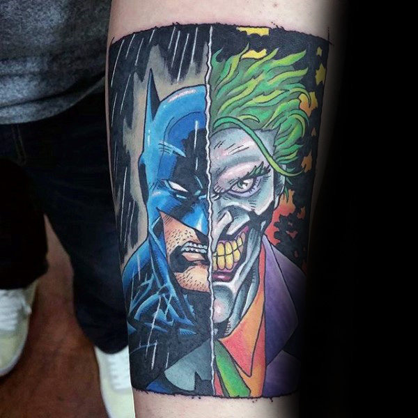 90 Joker Tattoos für Männer - Iconic Villain Design-Ideen  