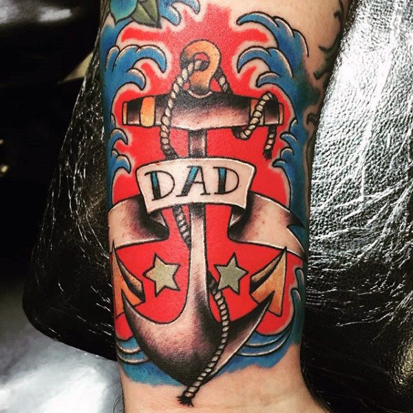 70 Dad Tattoos für Männer - Memorial Ink Design-Ideen  