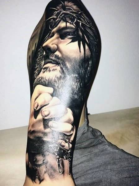 60 3D Jesus Tattoo Designs für Männer - religiöse Tinte Ideen  