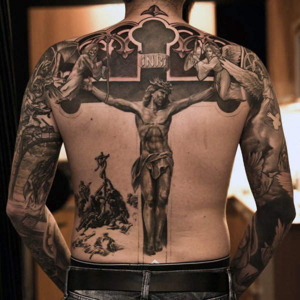 60 3D Jesus Tattoo Designs für Männer - religiöse Tinte Ideen  