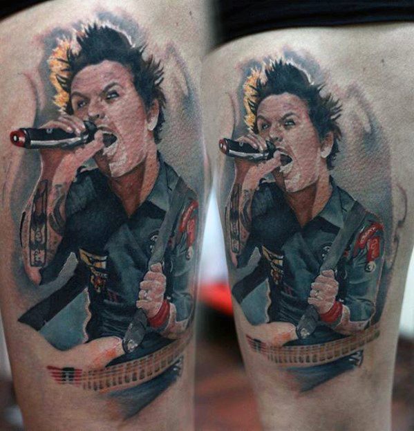 40 Green Day Tattoos für Männer - Rock Band Design-Ideen  
