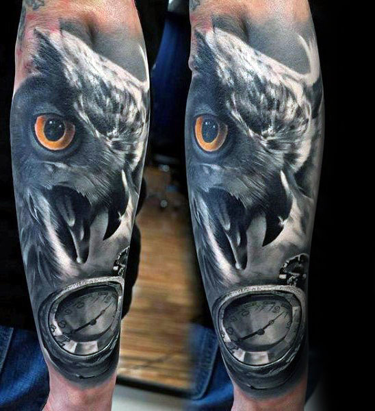 40 realistische Eule Tattoo Designs für Männer - nächtliche Vogel Ideen  