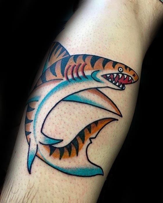 50 Tiger Shark Tattoo Designs für Männer - Sea Tiger Ink Ideen  