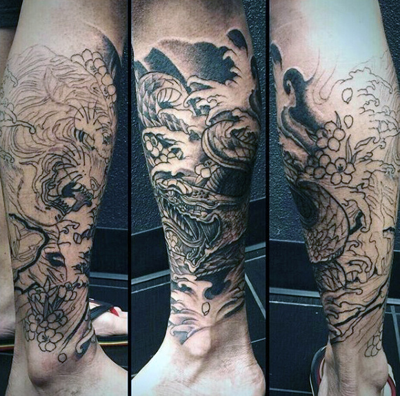 50 Kalb Tattoos für Männer - Body Art unter dem Knie  