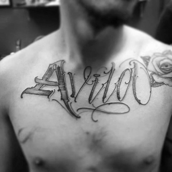 60 Namen Tattoos für Männer - Schriftzug Design-Ideen  