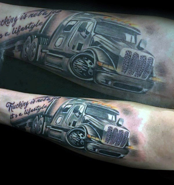 60 Truck Tattoos für Männer - Vintage und Big Rig Ink Design-Ideen  