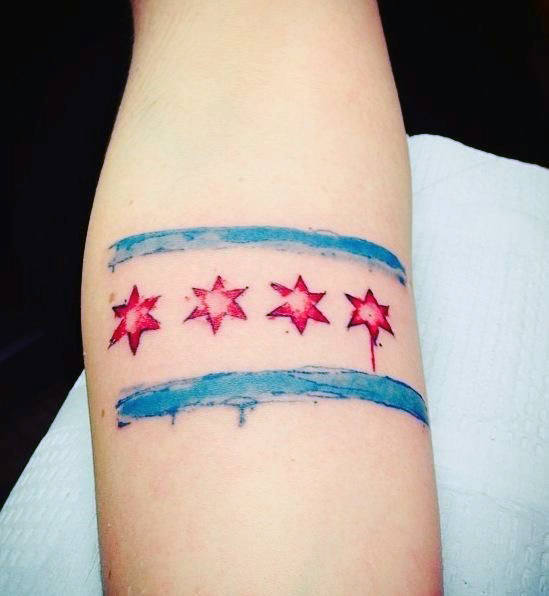 50 Chicago Flag Tattoo-Designs für Männer - Illinois-Tinte Ideen  