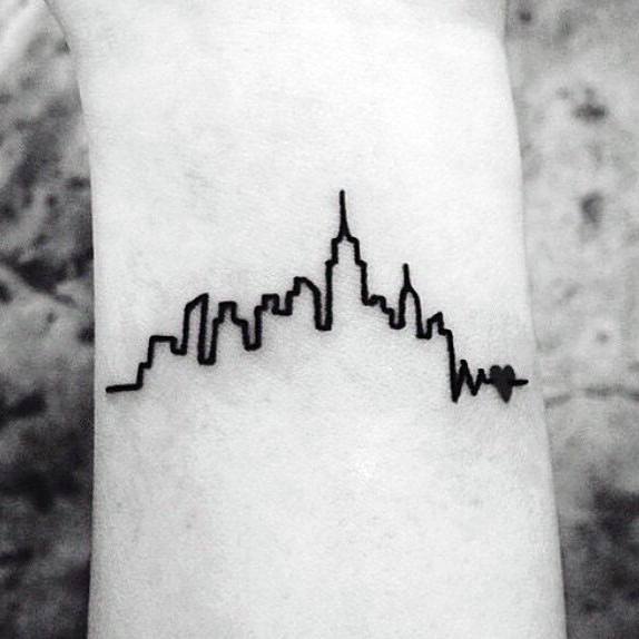60 New York Skyline Tattoo Designs für Männer - Big Apple Ink Ideen  