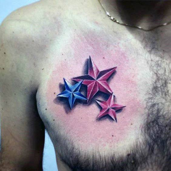 40 3D Star Tattoo Designs für Männer - Cool Ink Ideas  