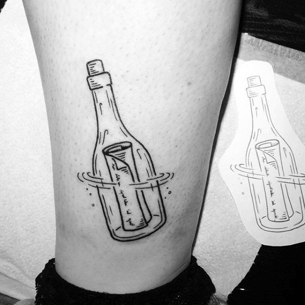 40 Nachricht in einer Flasche Tattoo Designs für Männer - Manly Ink Ideen  