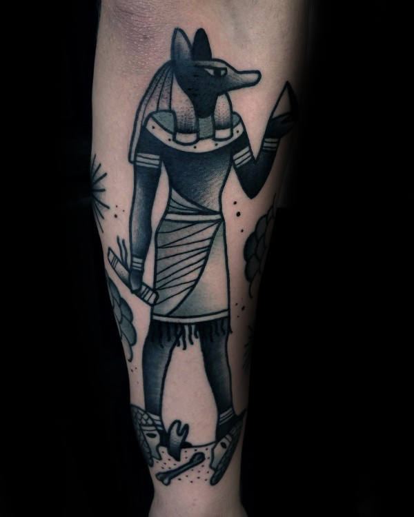 100 Anubis Tattoo Designs für Männer - ägyptische Hunde-Tinte-Ideen  