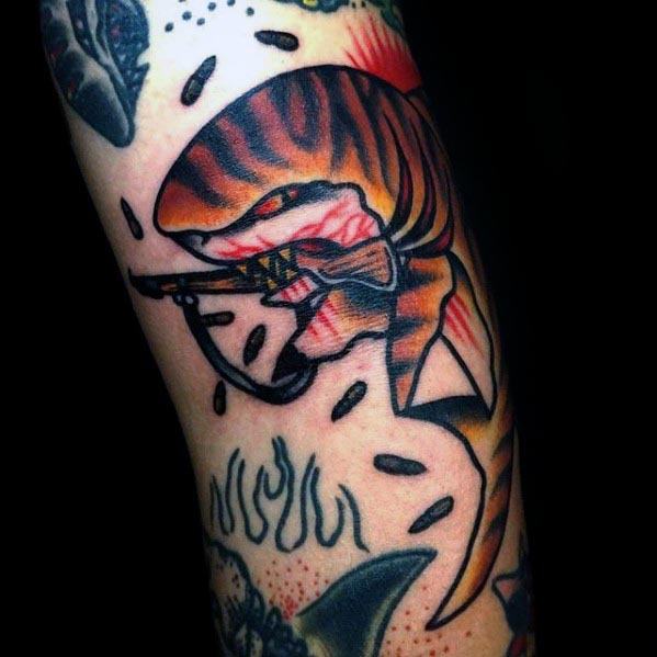 50 Tiger Shark Tattoo Designs für Männer - Sea Tiger Ink Ideen  