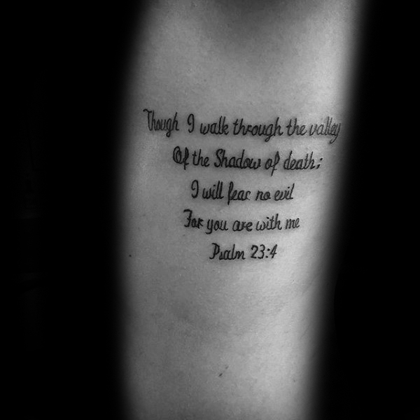 40 Psalm 23 Tattoo Designs für Männer - Bibel Vers Ink Ideen  