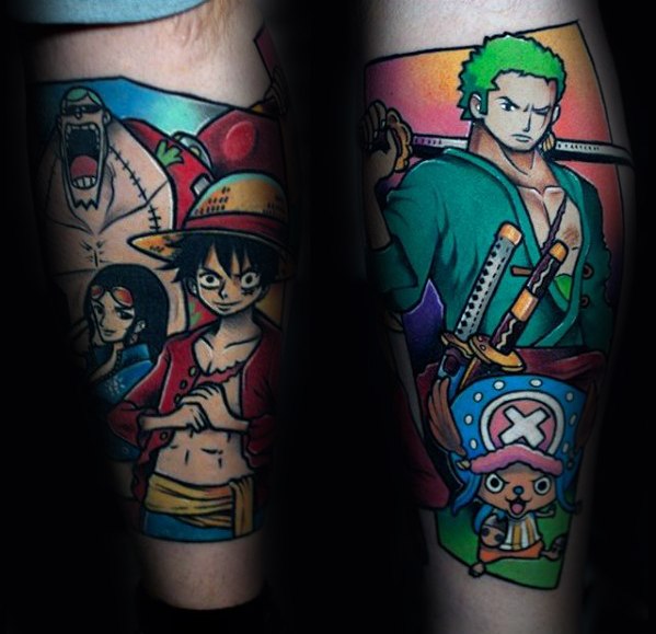 70 One Piece Tattoo Designs für Männer - japanische Anime-Tinten-Ideen  