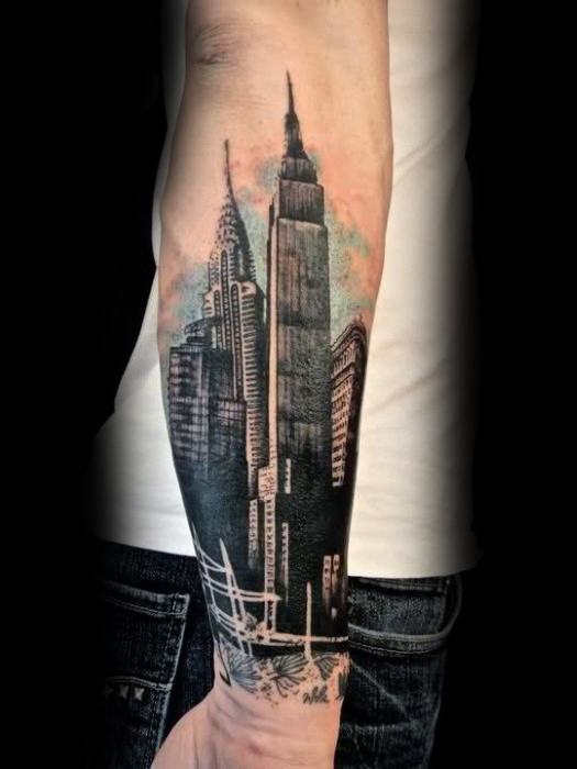 30 Los Angeles Skyline Tattoo Designs für Männer - Southern California Ink Ideen  