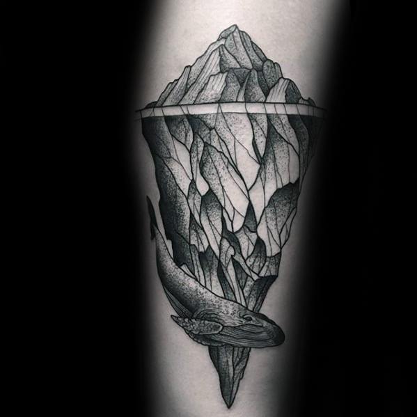 50 Eisberg Tattoos für Männer - Floating Ice Design-Ideen  