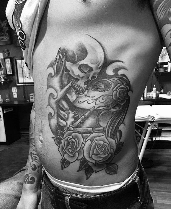 50 La Catrina Tattoo-Designs für Männer - mexikanische Tinte Ideen  