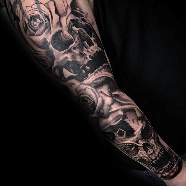50 einzigartige Schädel Tattoos für Männer - Manly Ink Design-Ideen  